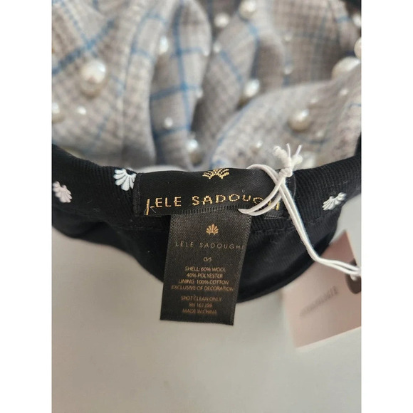 NWT Lele Sadoughi Fuax Pearl Embellished Beret One Size - Picture 8 of 10
